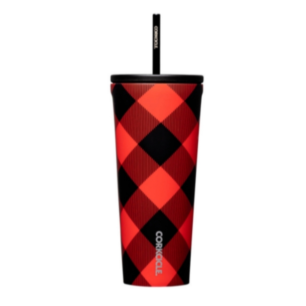 New Corkcicle 24oz Cold Cup Insulated Tumbler Buffalo Plaid